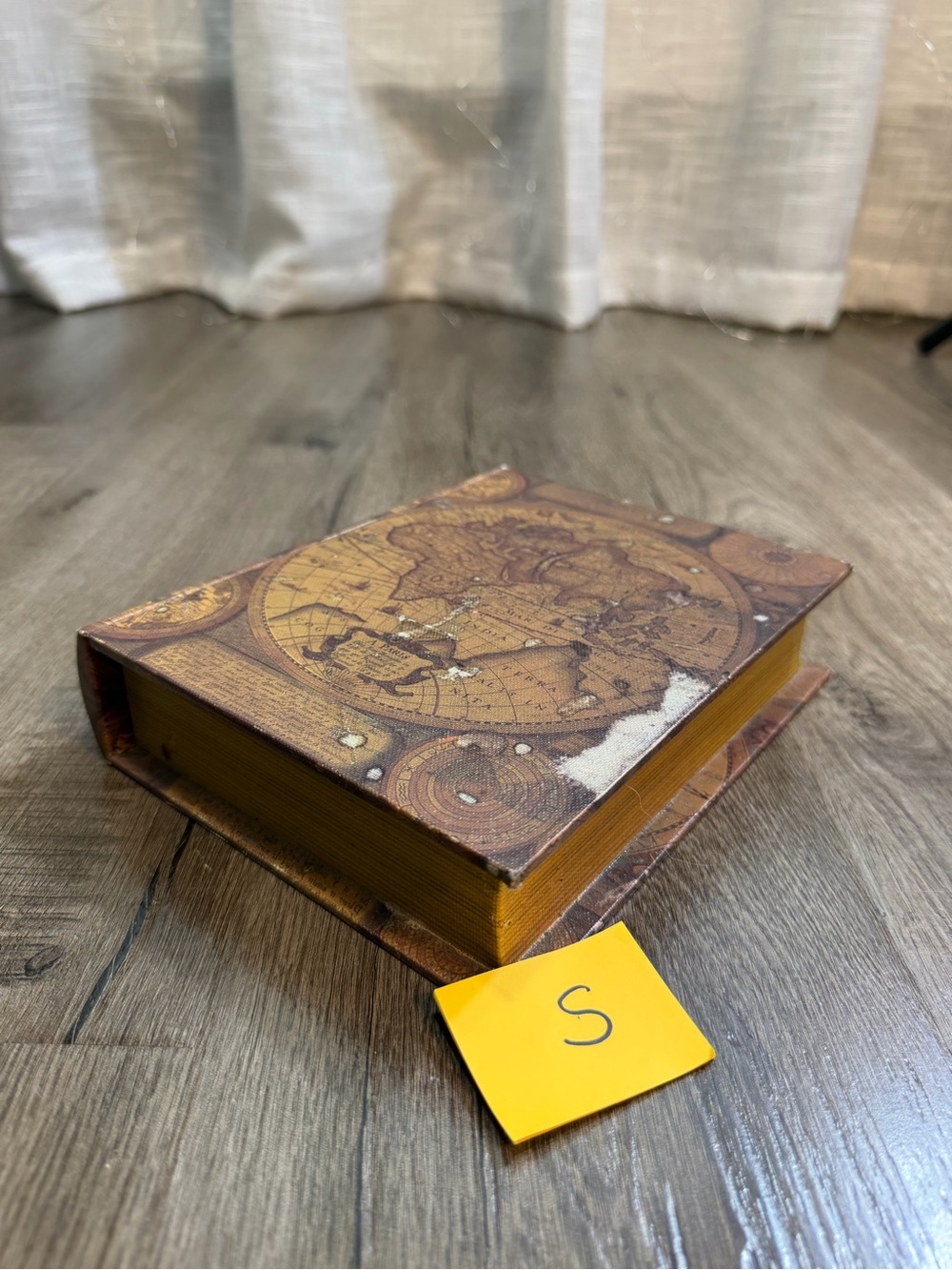 Vintage Map Decorative Book Box - Brown